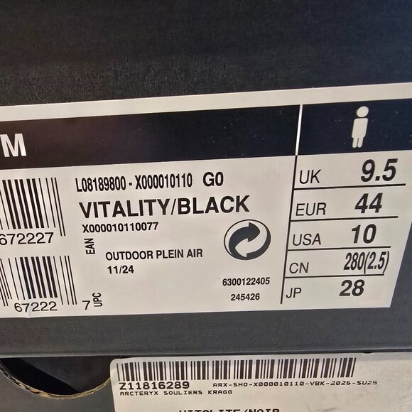 Arc'teryx Men’s Shoes Kragg Approach Vitalite/Black Sneakers Size: 10 NWB SLIDE - Picture 10 of 14